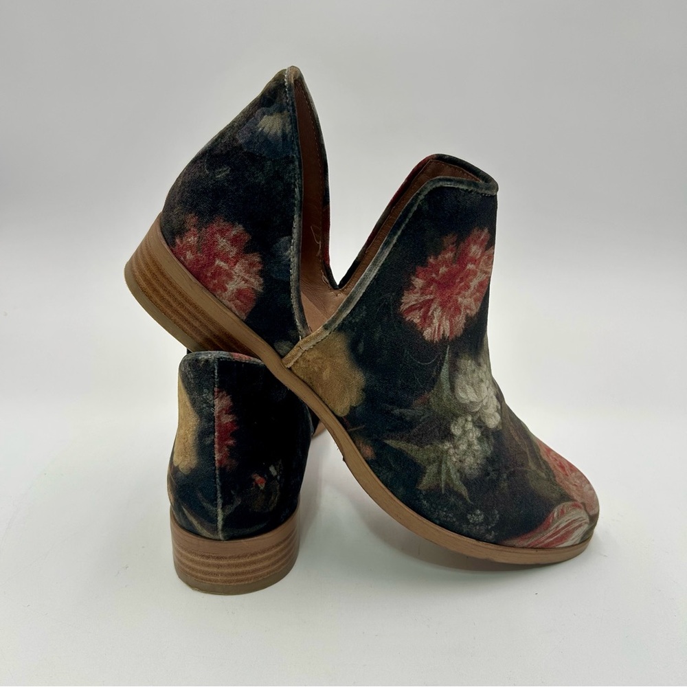 Ateliers Women’s Zale Floral Black Velvet Chic Slip On Luxury Ankle Boots 9M